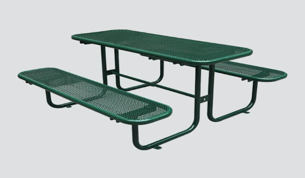 Bộ bàn ghế picnic kiểu kim loại đục lỗ hình chữ nhật 8' ở Puerto Rico